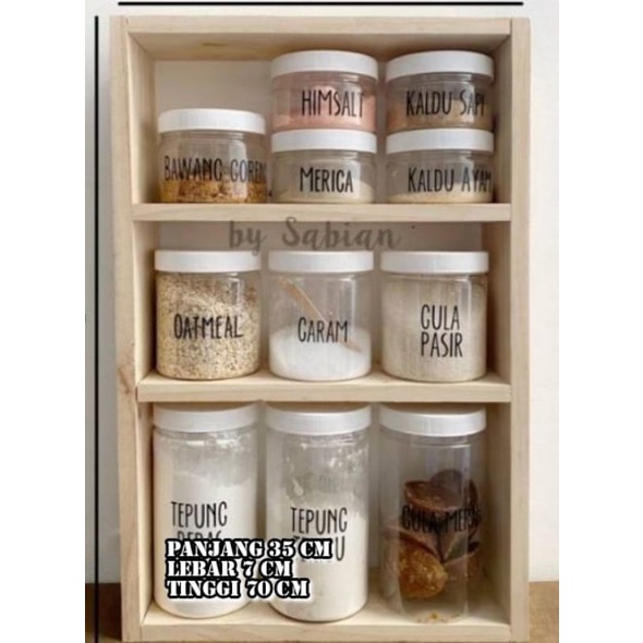 rak bumbu / rak bumbu kayu / rak bumbu susun / rak gula / rak garam