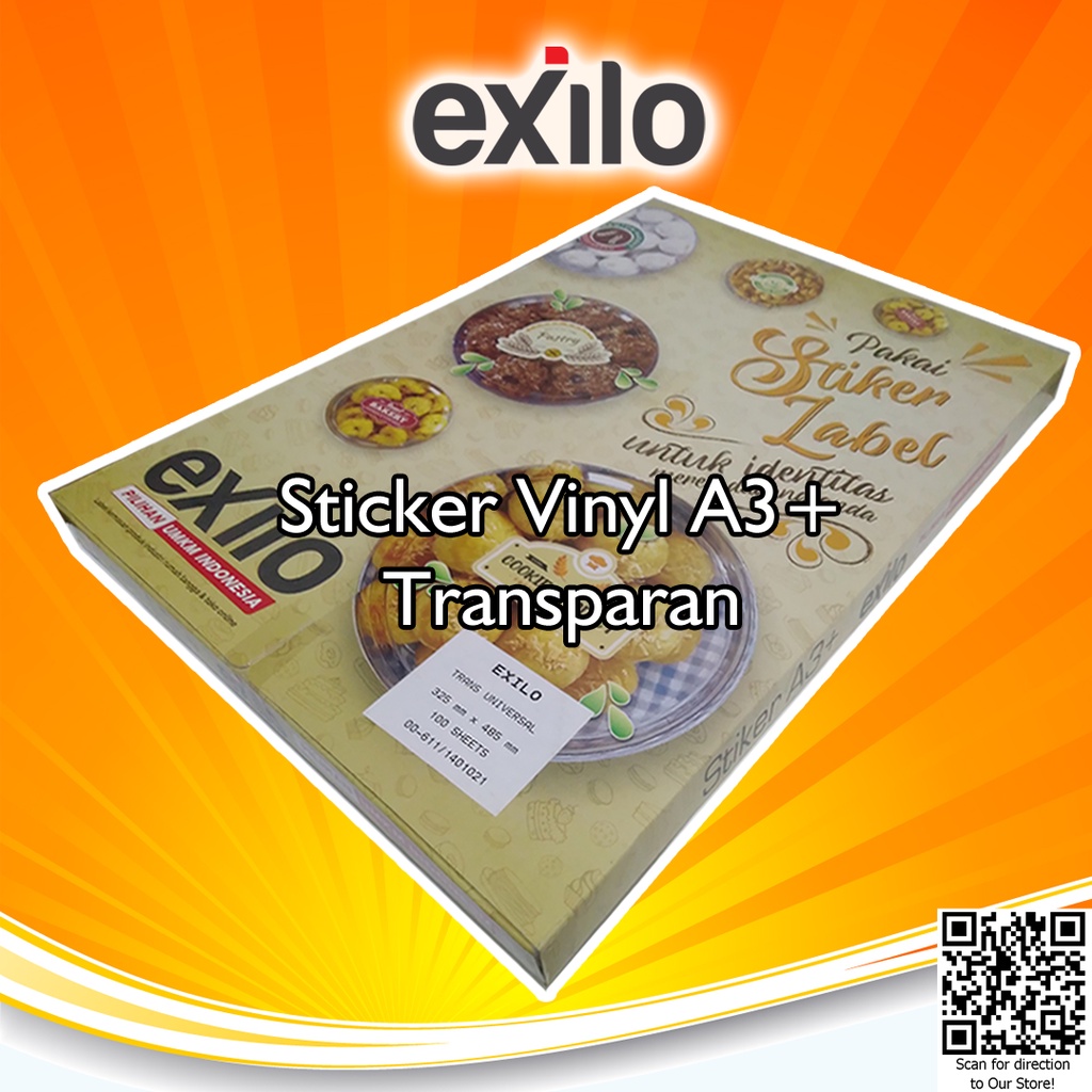 Stiker Vinyl A3+ Matte /Gloss/Transparant Exilo for LASER PRINTER