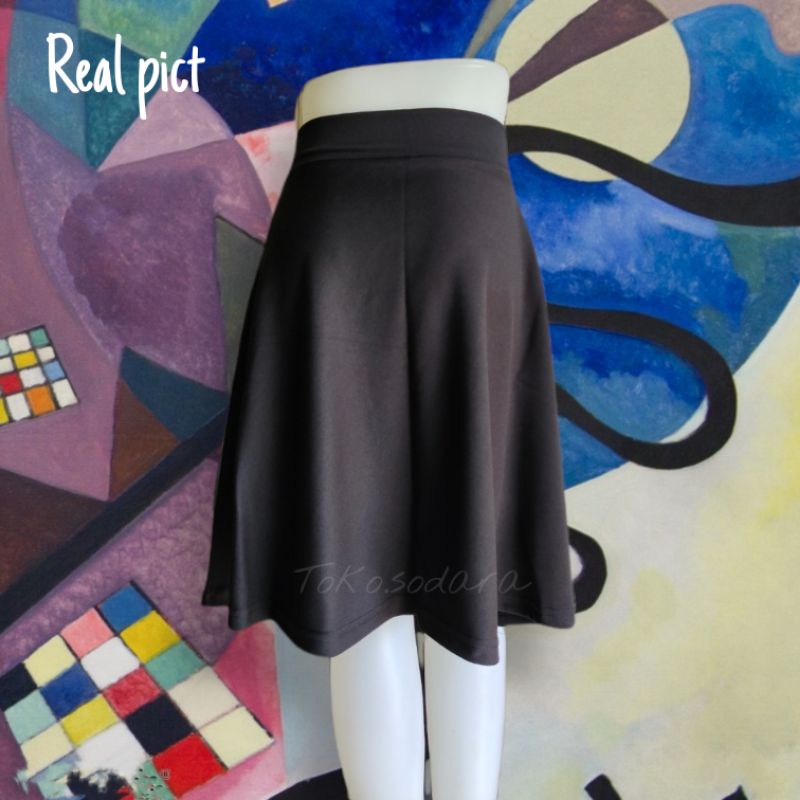 Rok Payung Jodda Scuba Pendek // Rok Flare skirt premium // Rok Wanita Mayung