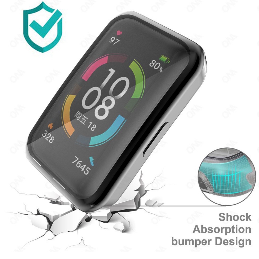 Case Huawei Band 6 7  Shell Casing Tpu Cover Body Screen Pelindung Anti Gores Layar Huawei Band 7 /6 Pro Full Body Screen Protector Clear Case Bening