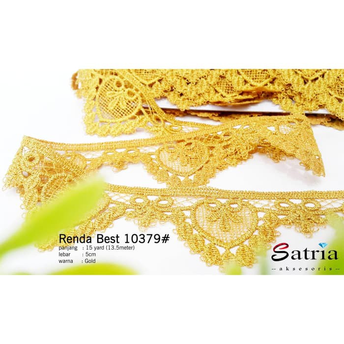 Renda Lace Bahan Renda Emas Fashion Baju Jilbab Renda 10379#