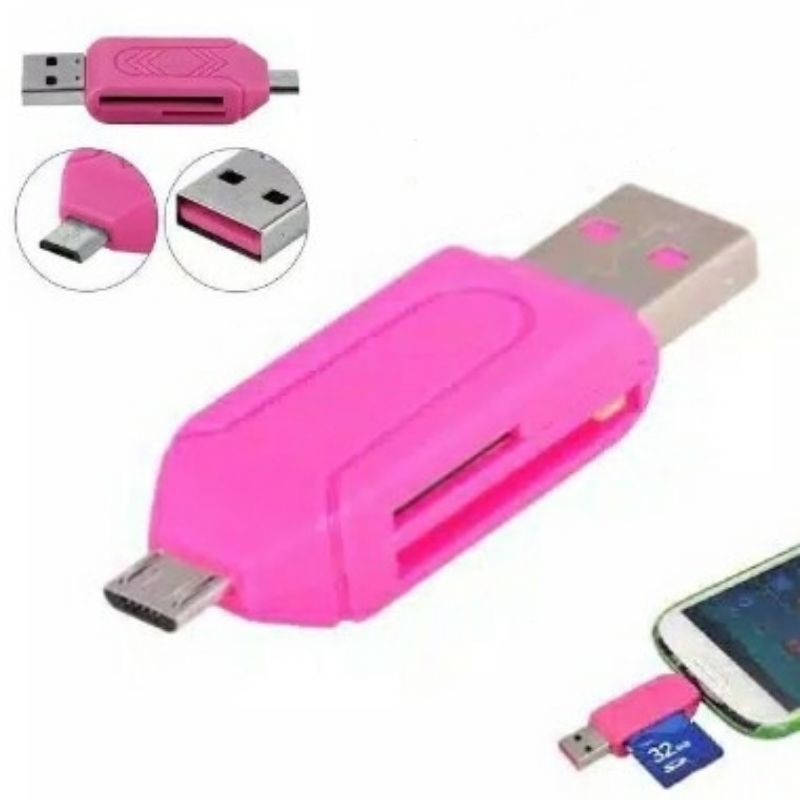 Card Reader OTG + USB 2in1 Slot Micro SD / USB Transfer Data HP