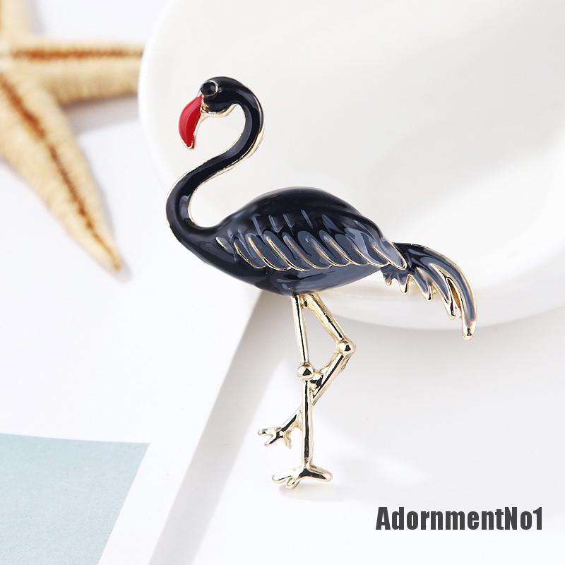 (Adornmentno1) Bros Pin Enamel Bentuk Flamingo Elegan Untuk Wanita