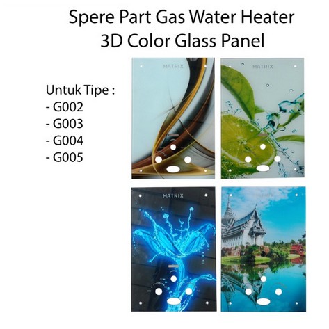 Sperpart Original kaca 3D untuk Gas Water Heater MATRIX type G