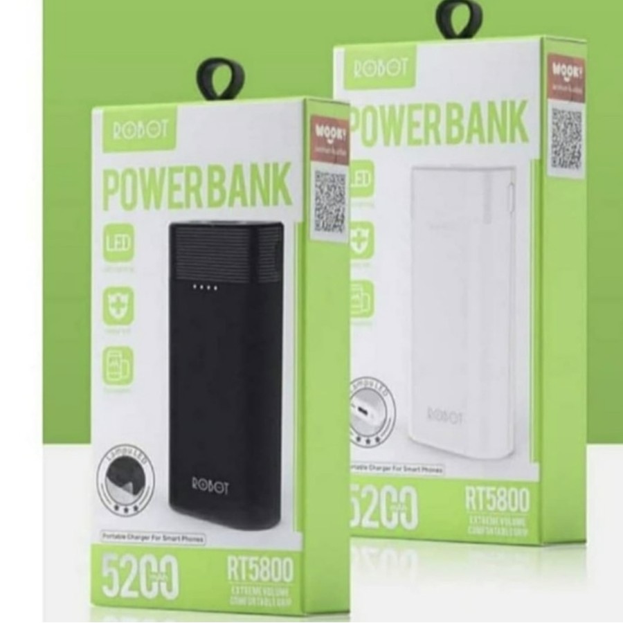 POWER BANK ROBOT, POWERBANK MINI, POWER BANK 5200MAH ROBOT RT5800 ( GARANSI 1 TAHUN )