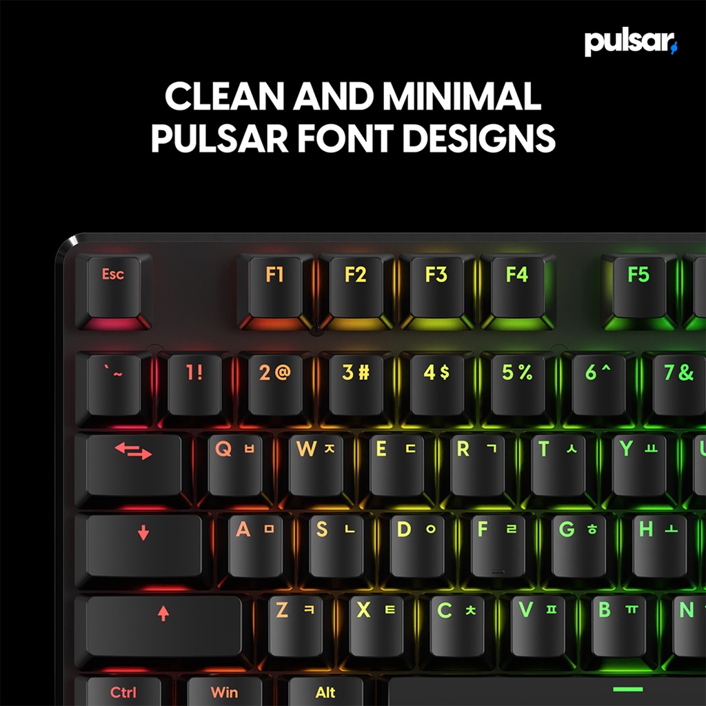 Pulsar Basic KR ANSI Keycaps - ABS Doubleshot 104 Keys US KR