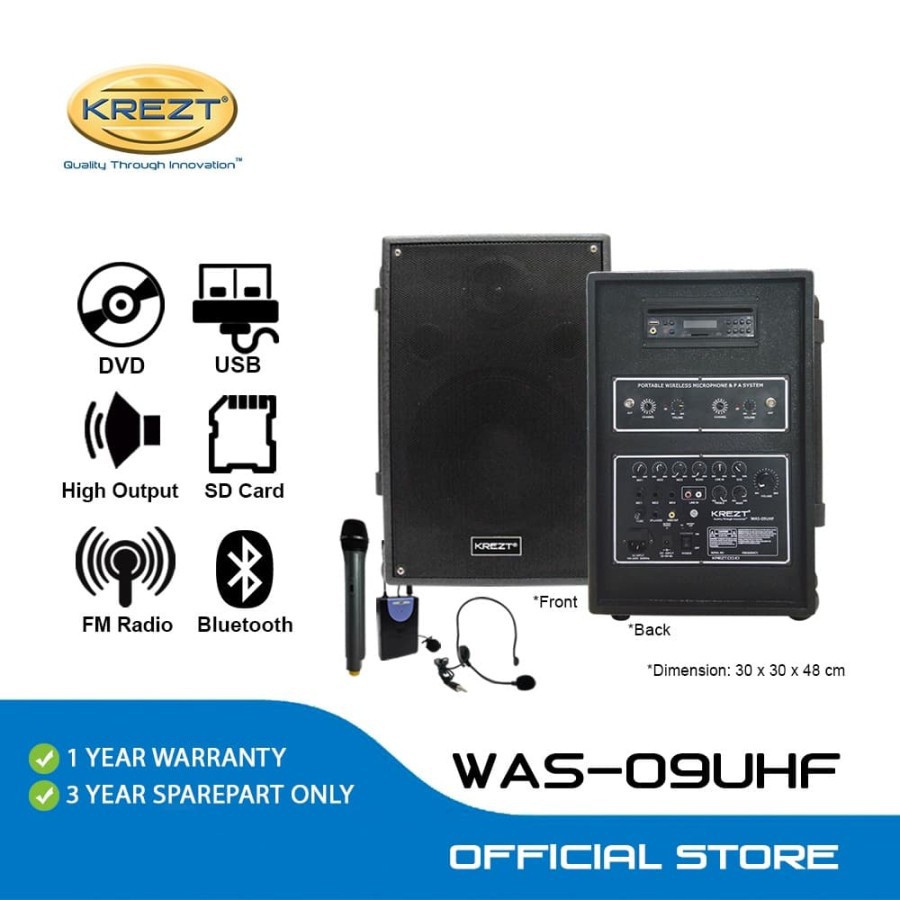 PORTBABLE WIRELESS PA AMPLIFIER KREZT WAS-09 UHF