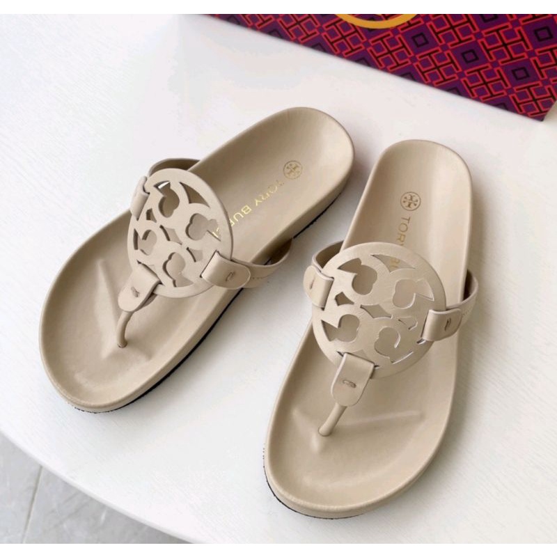 Tory Burch Off White Classic Wide Thick Bed Flip Flops
