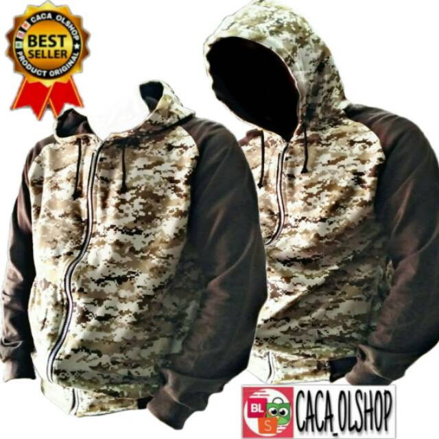 Jaket/Switer Hoodie Loreng Digital Gurun/Army