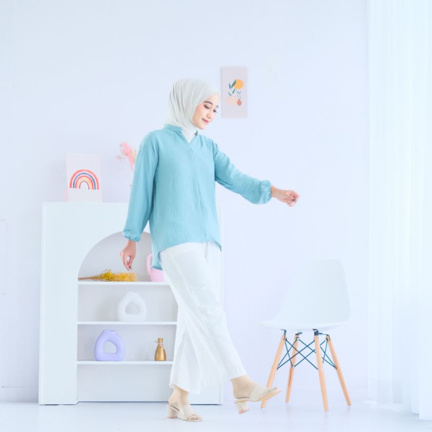 (AMD) BLOUSE ROSENA CRINCLE AIRFLOW ATASAN WANITA