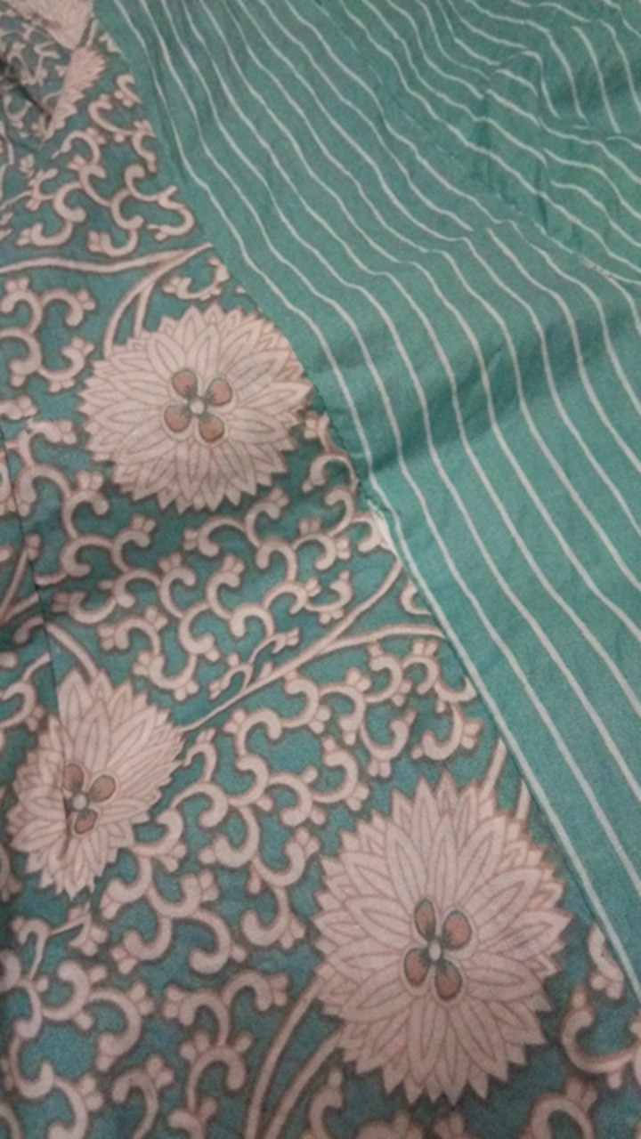 Blus Soft Bunga Salur Atasan Batik Wanita Cantik Modern High Quality Katun Premium Casual Formal