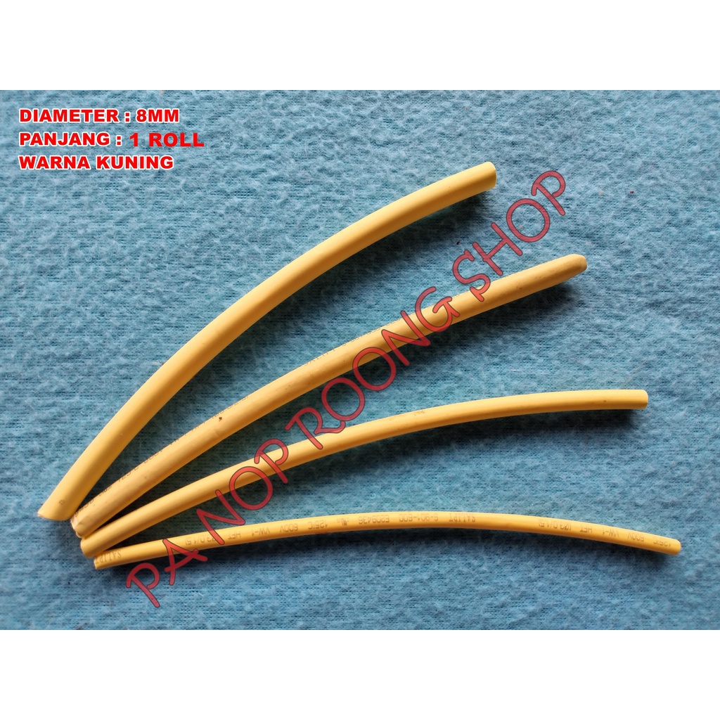 ISOLASI BAKAR ( HEAT SHRINK )  8MM X 1 ROLL KUNING