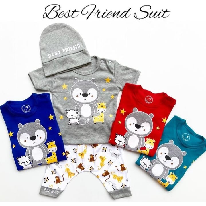 Baju Bayi Laki Laki Setelan Baju Bayi Lucu Best Friend Suit