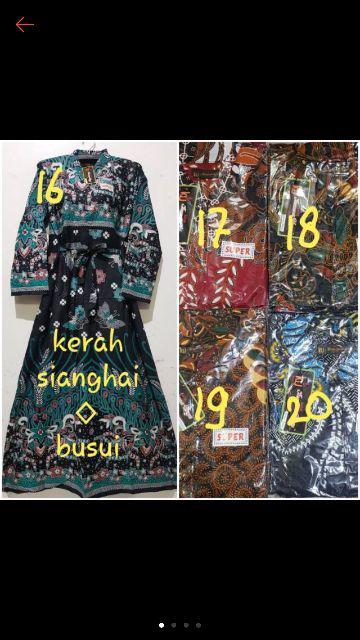Yuli - Gamis Katun Ld 110 Cm Pb 135 Cm Batik Kencana Ungu(ku) Lebel Hitam(kuh)