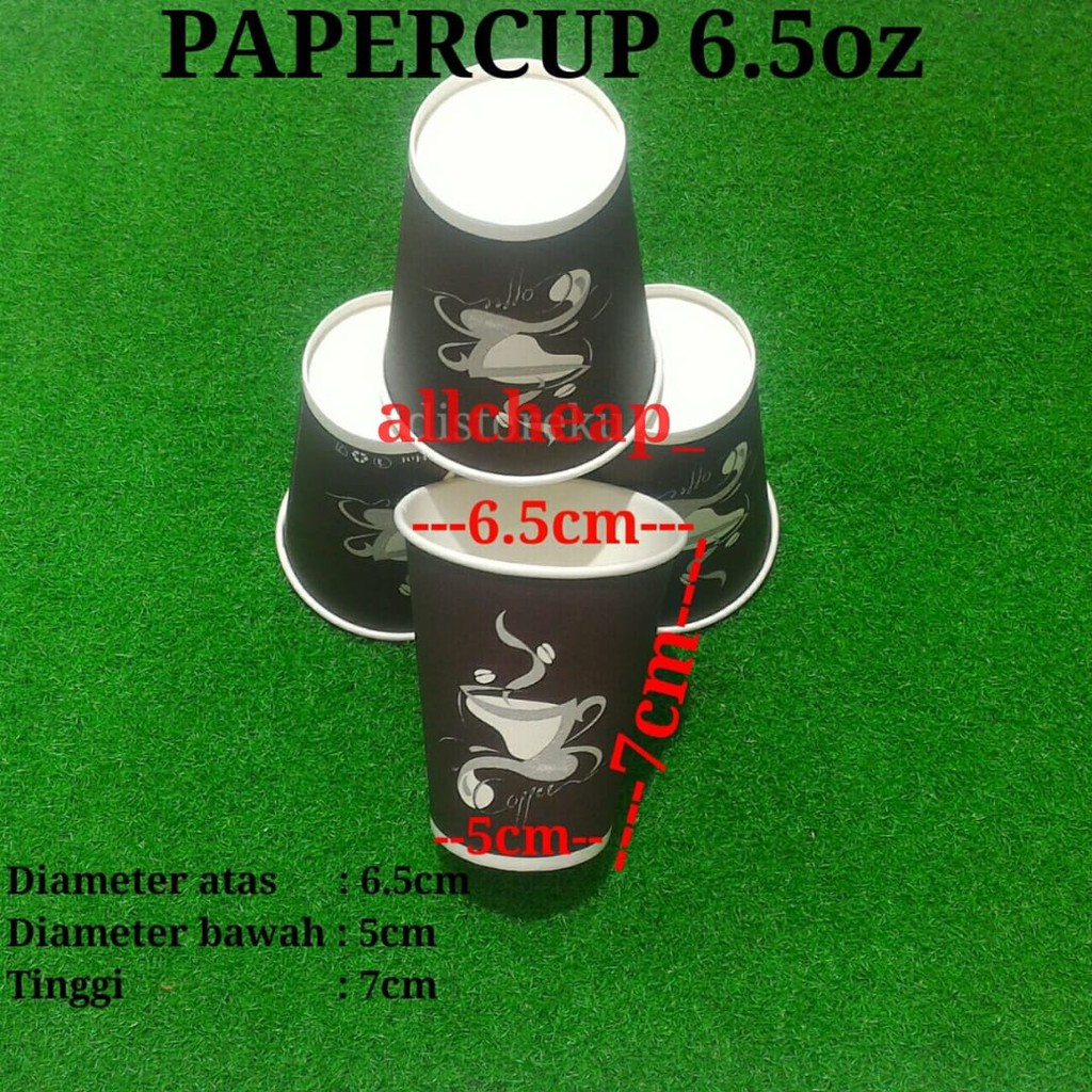 50PCS Gelas Kertas Foam Paper Cup 6.5oz Motif Hot Coffe Kopi Teh Panas