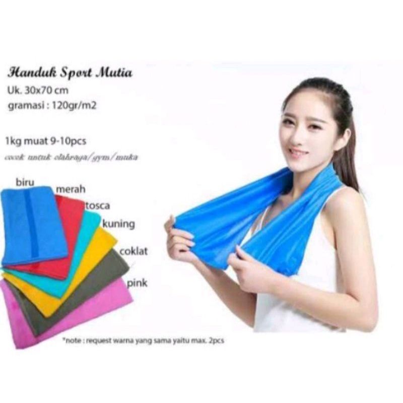 Handuk Mutia 50x100cm dan 35x80cm Murah || Handuk Mutia Sport || Handuk Dewasa dan Anak || Handuk Wajah || Handuk Salon