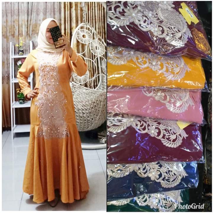 Baju Gamis Muslim Terbaru 2020 2021 model Baju Pesta Wanita kekinian