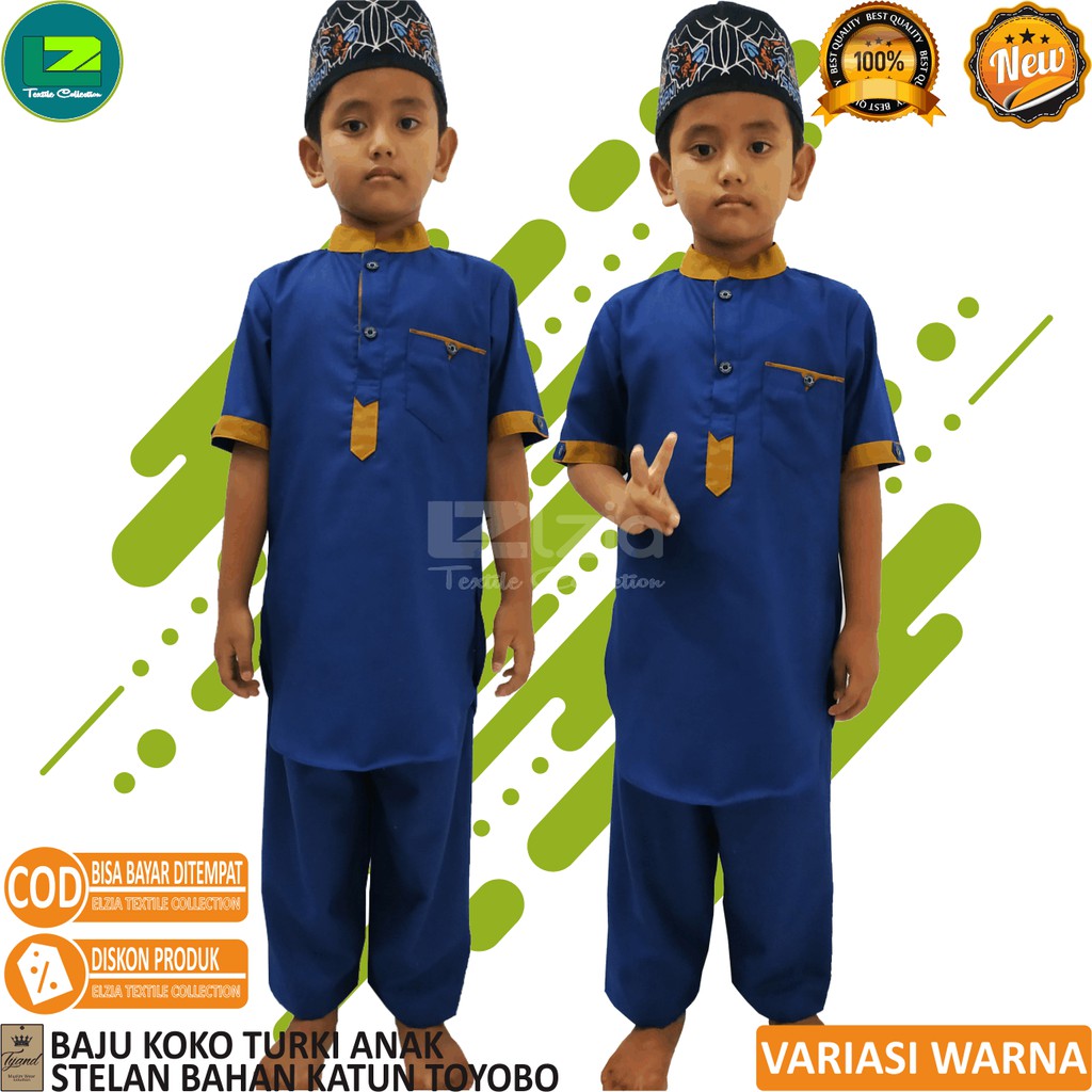 BAJU KOKO SETELAN ANAK LAKI - LAKI BAHAN TOYOBO 1 - 6 THN