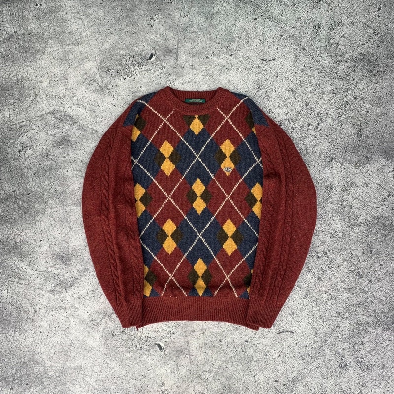 The Hunt Pattern Knitwear❗️THRIFT❗️ Sweater Rajut Vintage Cardigan Premium Crop Oversize Second Prel