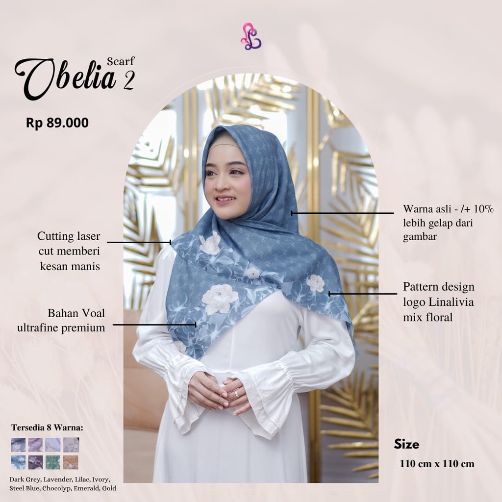 Obelia Scarf by LinaLivia Hijab/Hijab segiempat