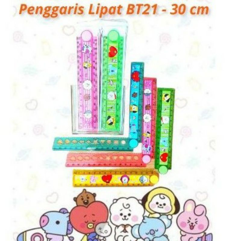 

PENGGARIS LIPAT MOTIF BT21 PANJANG 30CM