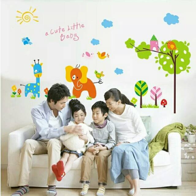 RELIZA WALLSTICKER 60X90 ANIMAL HEWAN ANAK KIDS WALL STICKER DINDING AY824