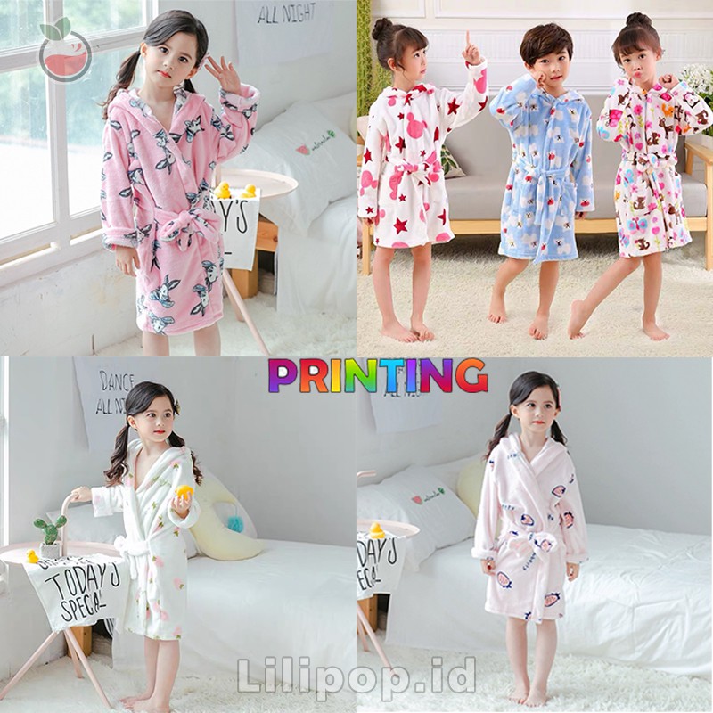 Kimono Handuk Anak Perempuan dan Laki laki Baju Handuk Anak Mandi Renang Karakter Lilipop