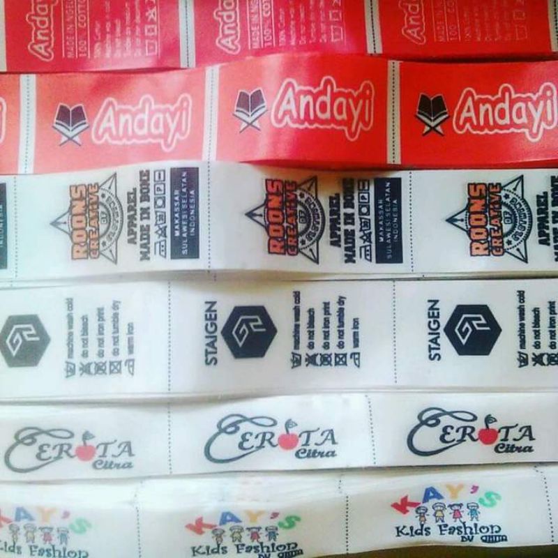 

50 pcs label baju label hijab label kaos label masker label jaket gratis potong