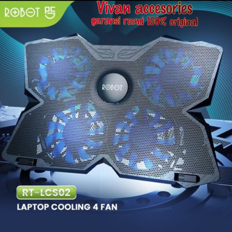 Robot RT-LCS02 Cooling Pad 4 Ultra Fan Stand Kipas pendingin Laptop