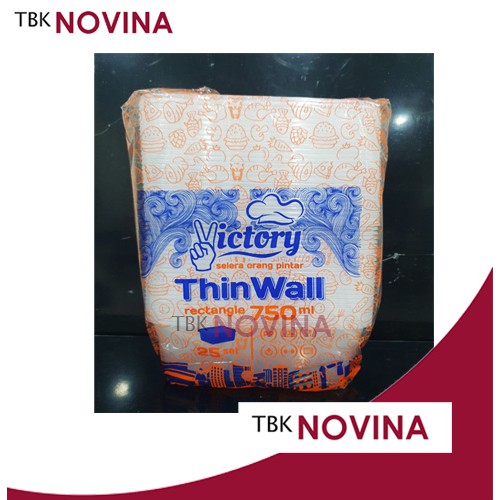 [25PCS] Thinwall 750ml Kotak Per Pack Rectangle Food Container Kotak Makan Plastik Murah