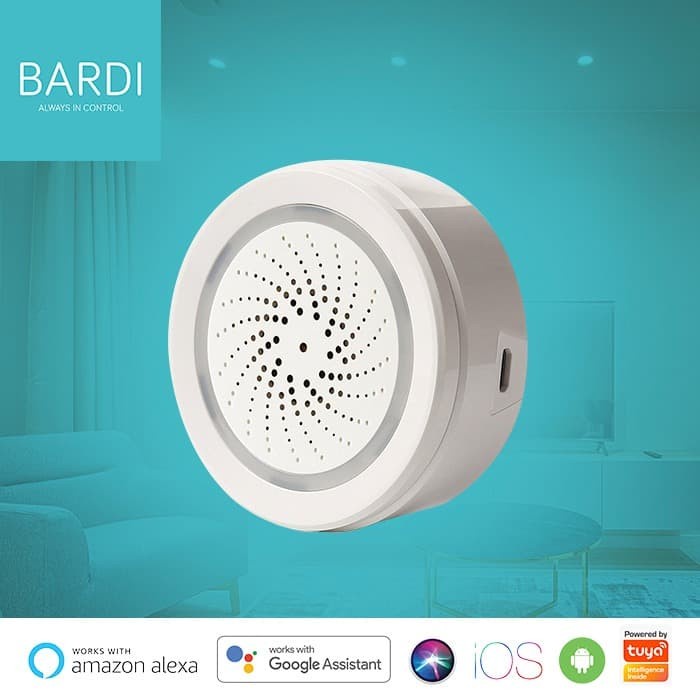 Bardi Smart Home Wifi Siren Loud Alarm (Include Adaptor) Android/iOS Support