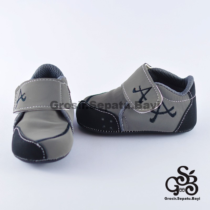 sepatu bayi baby shoes prewalker laki laki umur 2 - 14 bulan model casual A warna ABU