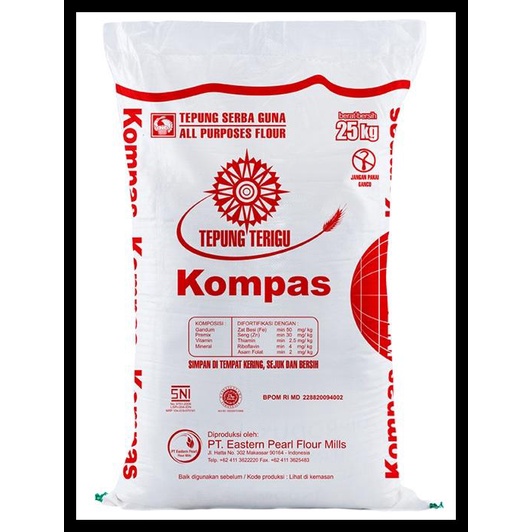 

TERBARUU!! Tepung Terigu Kompas 25 kg COD