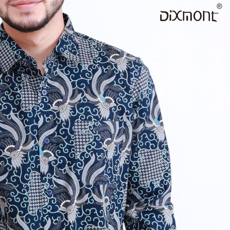 Dixmont Kemeja Pria Batik Panjang Hem BL03721