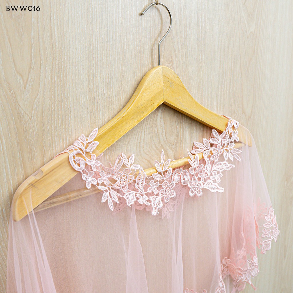 [BISA COD] CARDIGAN PESTA WEDDING LACE BOLERO PENGANTIN WANITA PINK BWW016