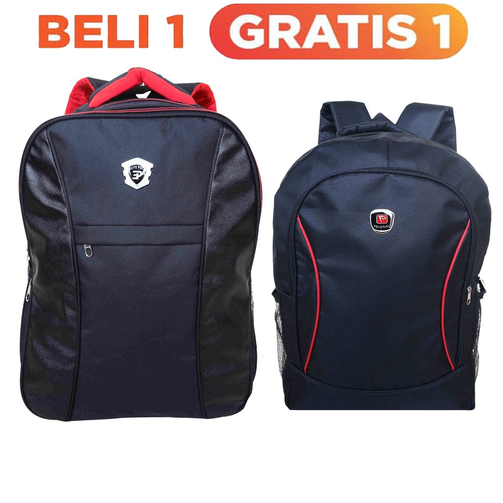 BELI 1 GRATIS 1 - BACKPACK LAPTOP MELBOURNE FORMAL SEKOLAH KERJA FREE RANSEL PARKER REMAJA DEWASA