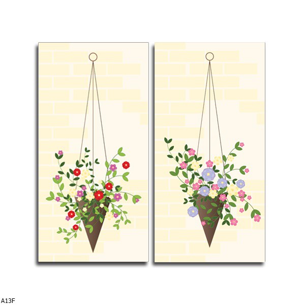 Hiasan Dinding / Wall Decoration 15cm x 30cm Tema Bunga Gantung A13F