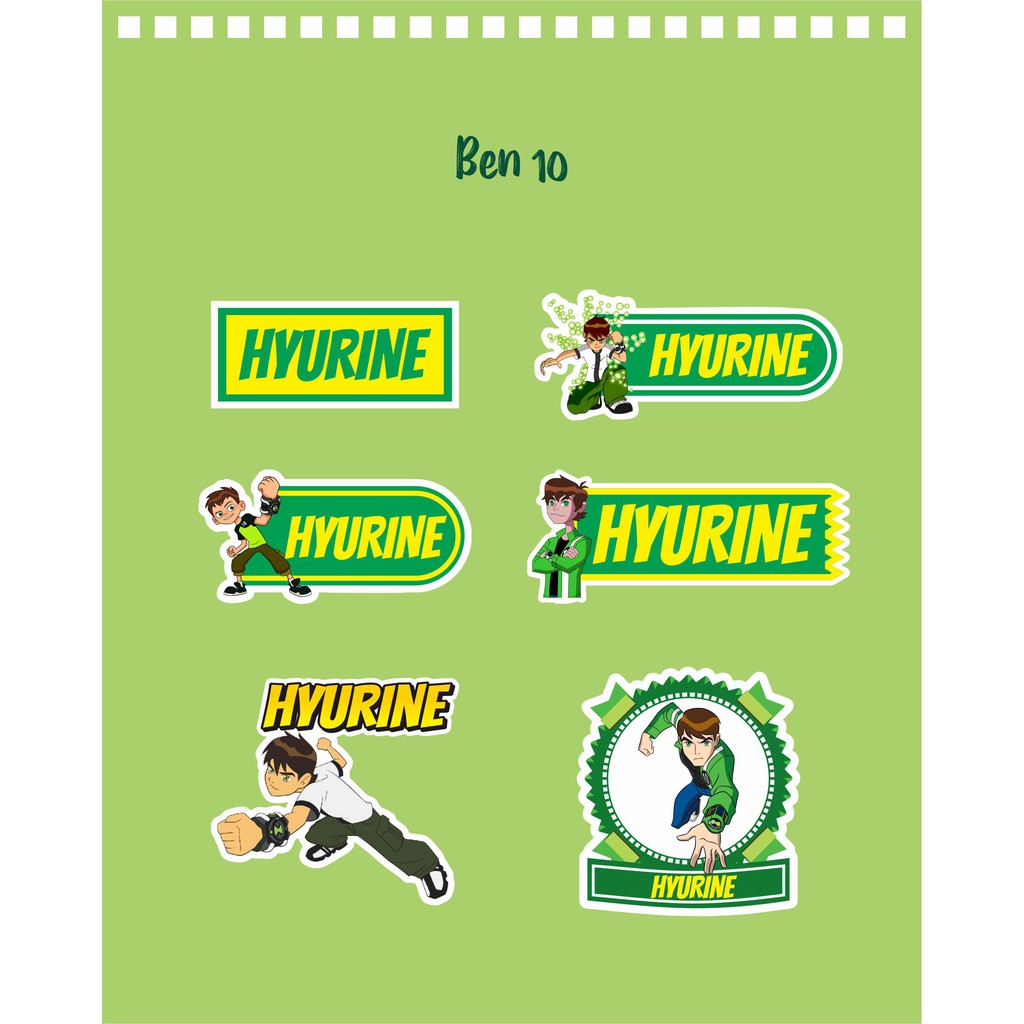 

192pcs Stiker Label Nama Lucu Kekinian Tahan Air & Anti Luntur untuk Anak Laki-laki Tema Ben 10