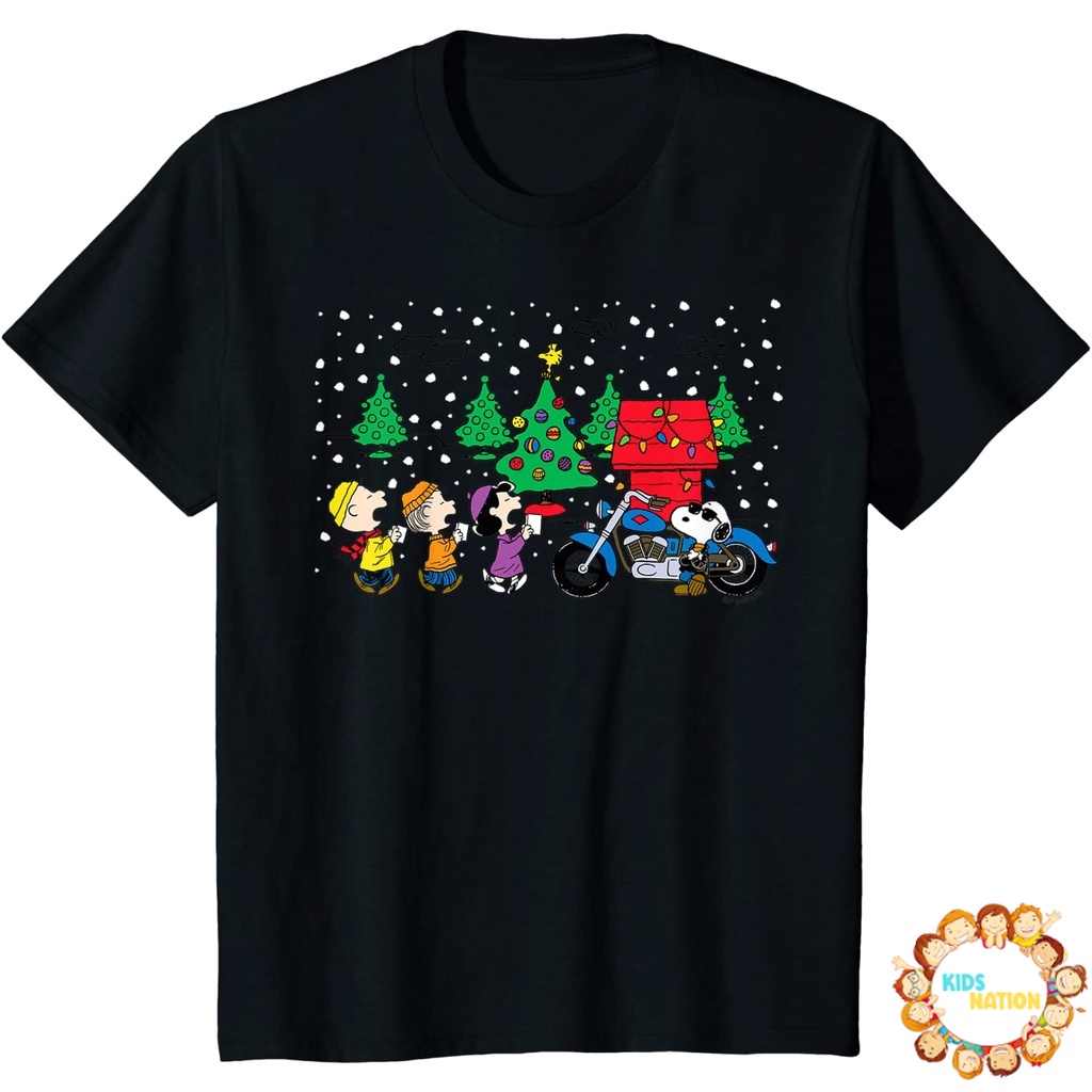 Baju anak Peanuts Snoopy Holiday Cool Caroling T-Shirt Anak Pakaian anak Fashion Bayi Fashion Boy Fa