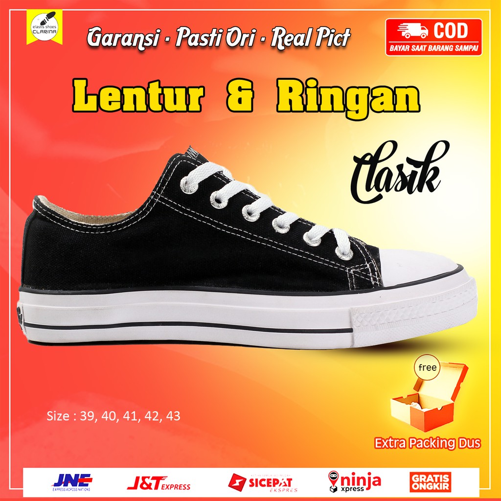 Jual Sepatu Sekolah Dilan Warior Warrior Classic Lc Low Black White