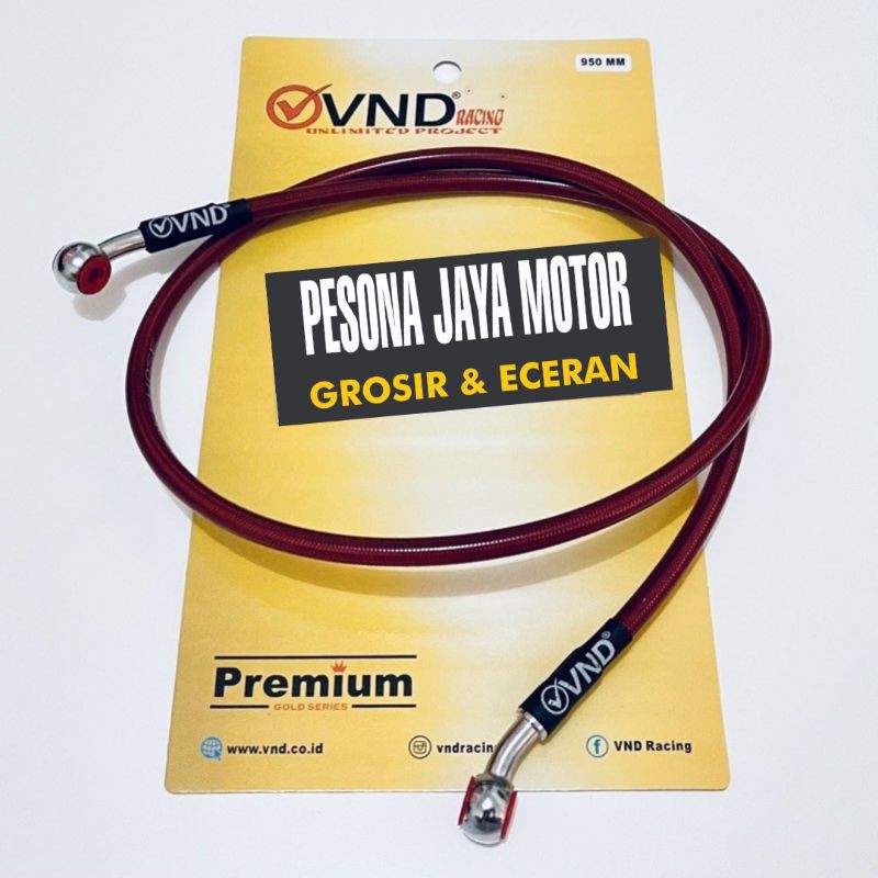 Selang Rem Belakang Selang Rem Variasi VND Premium Original Ukuran Belakang Universal Semua Satria Fu,Sonic,Supra,Vixion,Megapro,Cb150r,R15,Cbr150r,Ninja Dan Motor Lain Nya