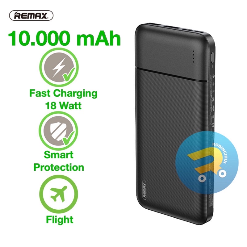 Powerbank Remax 10.000mAh Dual input Type C &amp; Micro Dual Output Usb With indicator RPP-96 (PB)