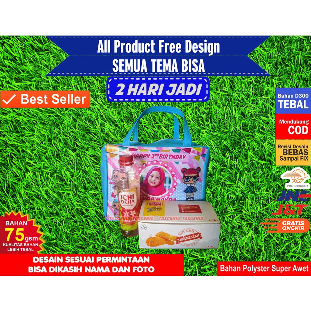 

Tas Ultah Anak / Tas Goodiebag Resleting Murah / Bahan Spunbond Halus Custom
