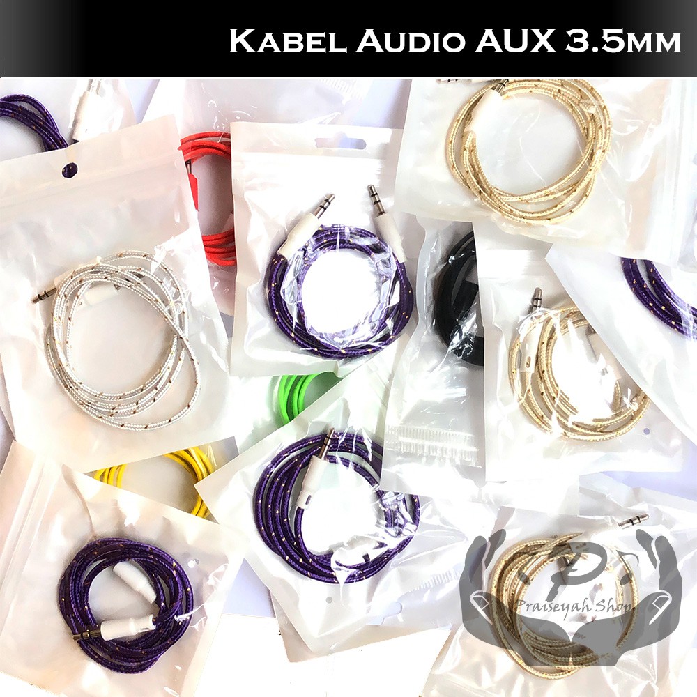 Kabel AUX Audio MP3 Handphone HP Mobil Speaker Musik Jack 3.5 mm