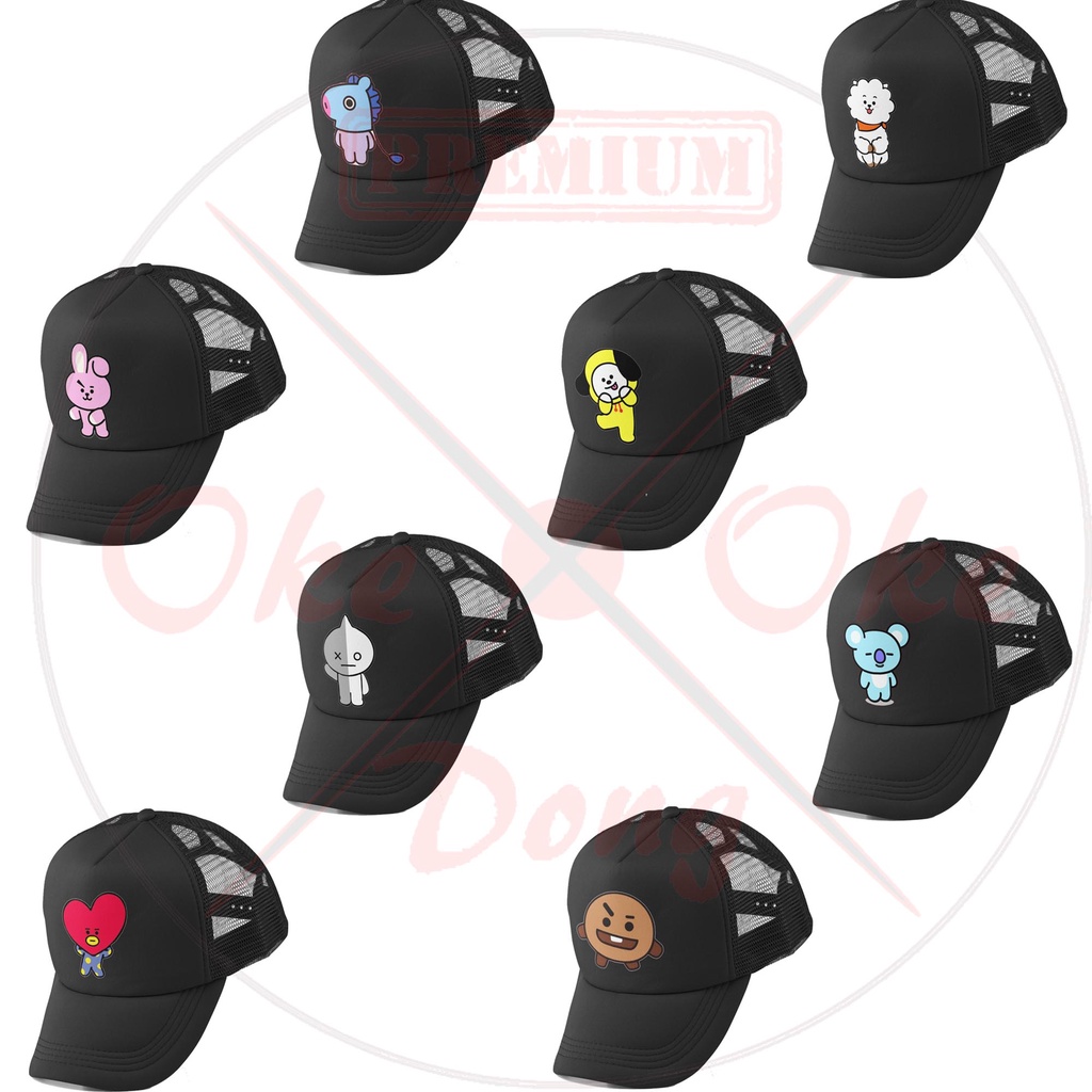TOPI ANAK BT21 KARAKTER  TOPI JARING PREMIUM-2