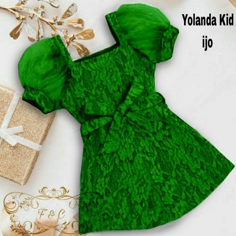 Dress Anak Perempuan / Dress Party / Gaun Brukat / Dress Natal / Yolanda