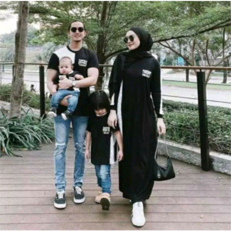 Gamis couple keluarga / kaos katun combed 24s / bisa request nama