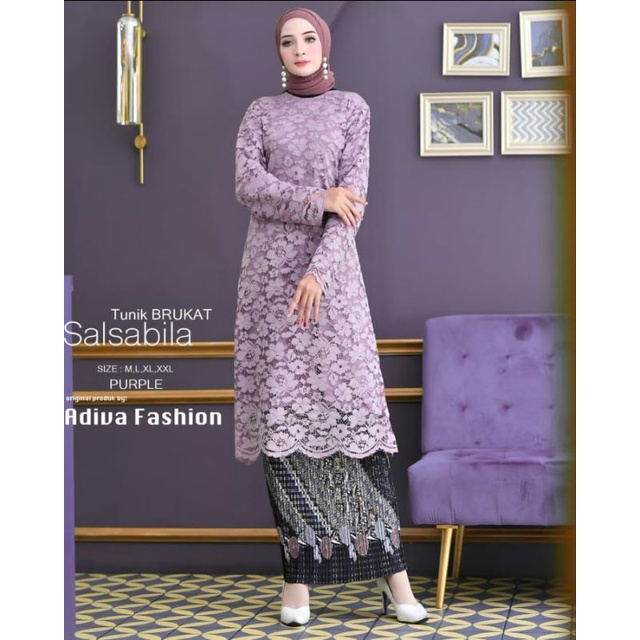 tunik brokat pesta/kebaya tunik brokat/kebaya tunik mewah