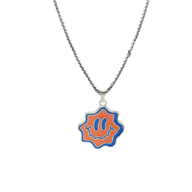 Fashion Stainless Steel Smiley Pria Kalung Tren Jalan Hip Hop Stainless Steel Kalung Pasangan