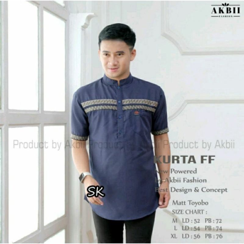 Baju Koko Kurta Lengan Pendek Baju Koko Fashion Muslim Pria Dewasa Terbaru Bahan Toyobo